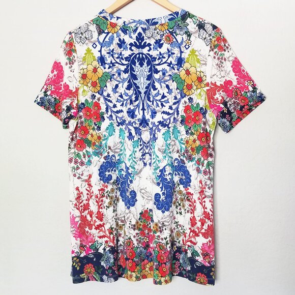 Johnny Was Shellinay Favorite Short Sleeves Crew Swing Tee Top L Bamboo $120 - Picture 7 of 16